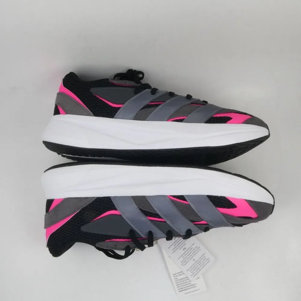 Adidas Kids US 7 Lightblaze Trainers Black/Pink JR1299 Lowtop Sneakers